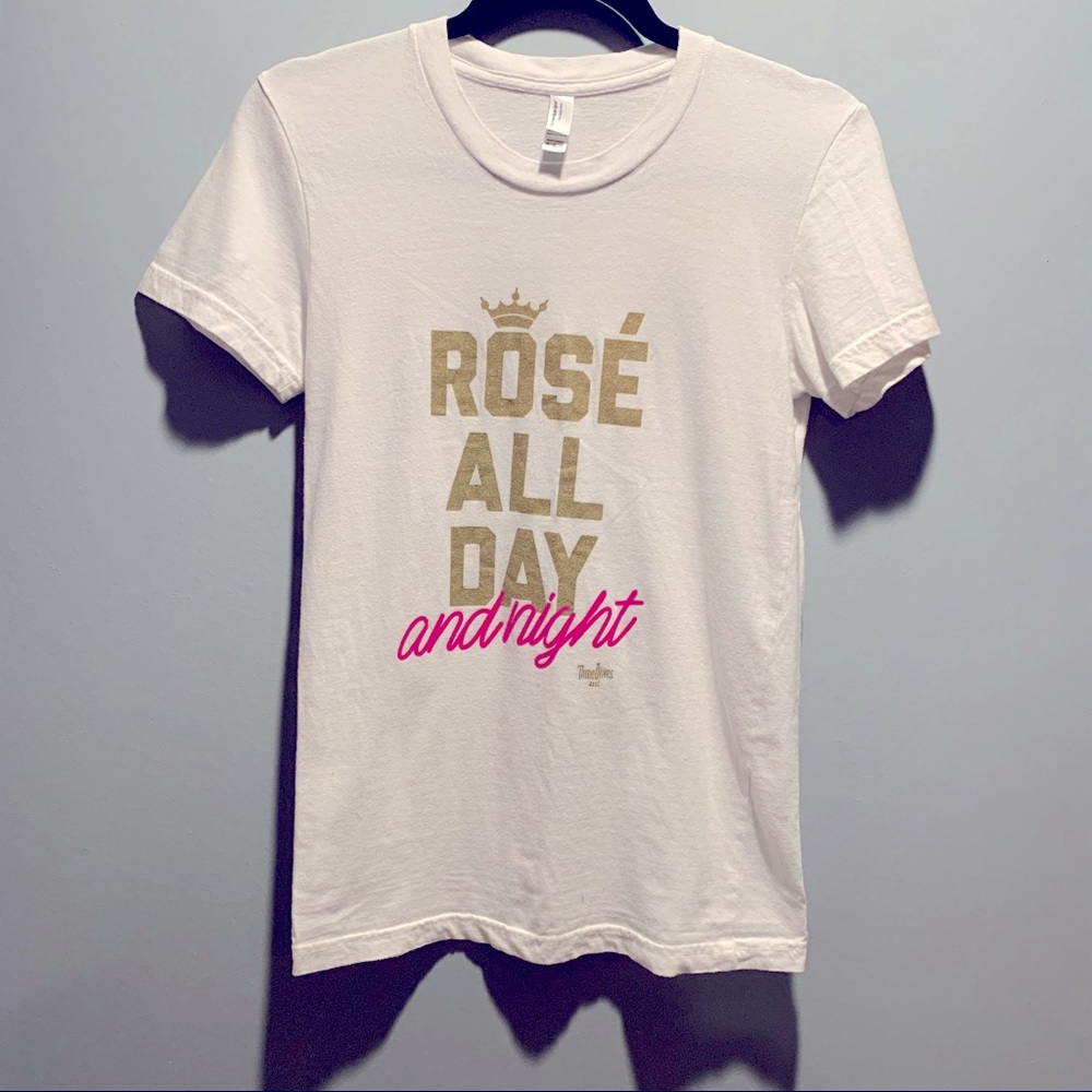 American Apparel - Rosé All Day and night graphic t-shirt by three olives